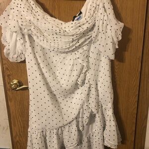 Chic White Polka Dot Dress